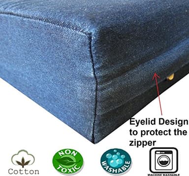 Dogbed4less DIY Durable Blue Denim Pet Bed External Duvet Cover and Waterproof Internal Case for 35"X20"X4" Small Medium Dog Bed - Replacement Covers only - Image 7