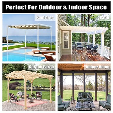 Easy-Going Outdoor Curtains Waterproof Windproof Weatherproof Curtain for Patio, Cabana, Porch, Pergola and Gazebo, Grommet Top and Tab Bottom Drape, 1panel, 54x96 inch, Beige - Image 8