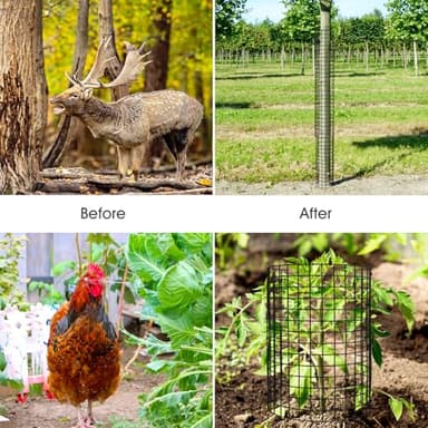 RIFNY Tree Trunk Protector Guard, Metal Tree Guards Bark Protectors with Zip Ties from Mowers Trimmers Deer, Outdoor Plant Protectors from Animals (16.5 Inch, 6 PCS) - Image 2