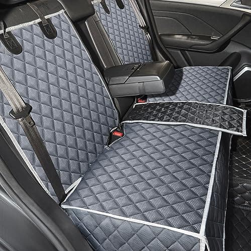 ANOSOSPECIAL Grey Dog Car Seat Cover for Back Seat,Non-Stick Fur,Pet-Friendly and Waterproof - Universal Fit Interior Protector for Auto, Van, SUV - Ideal for Kids and Pets - Image 1