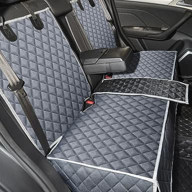 ANOSOSPECIAL Grey Dog Car Seat Cover for Back Seat,Non-Stick Fur,Pet-Friendly and Waterproof - Universal Fit Interior Protector for Auto, Van, SUV - Ideal for Kids and Pets - Image 1