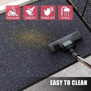 Kuyal Front Door Mat, 2'x3' Indoor Outdoor Entrance Mats, Commercial Floor Inside Outside Entrance, Heavy Duty Durable Welcome Mat, Rubber Backing Non Slip Outdoor Mats for Entryway,Dark Gray - Image 6