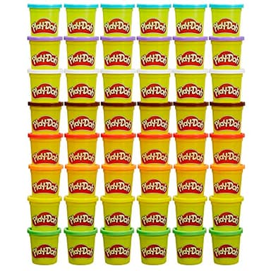 Play-Doh Bulk Pack of 48 Cans, 6 Sets of 8 Modeling Compound Colors, 3oz, Back to School Gifts & Prizes for Students & Classroom, Preschool Toys for Kids, Ages 2+ (Amazon Exclusive) - Image 1