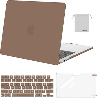 MOSISO Compatible with MacBook Air 15 inch Case M4 M3 M2 2025 2024 2023 Release A3241 A3114 A2941 with Touch ID, Plastic Hard Shell Case&Keyboard Cover&Screen Protector&Storage Bag, Caramel Brown - Image 1