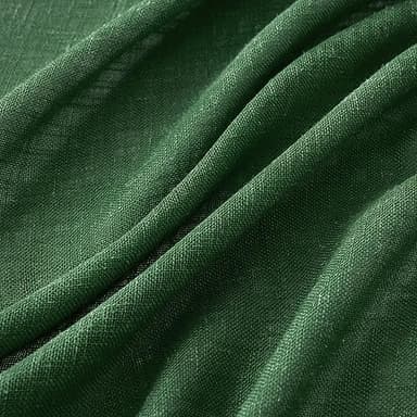MIULEE Emerald Green Linen Curtains 72 Inch Length for Bedroom Living Room, Soft Thick Linen Textured Window Drapes Semi Sheer Light Filtering Back Tab Rod Pocket Burlap Look Christmas Decor, 2 Panels - Image 4