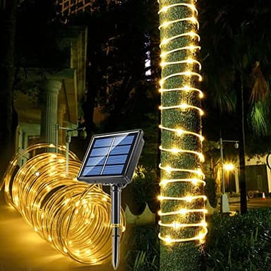 Solar Rope Light Waterproof IP65 39FT 100LEDs Outdoor LED ‎Solar Outdoor Lights for Party Garden Yard Home Wedding Christmas Halloween Holiday Tree Decoration Lighting - Image 1