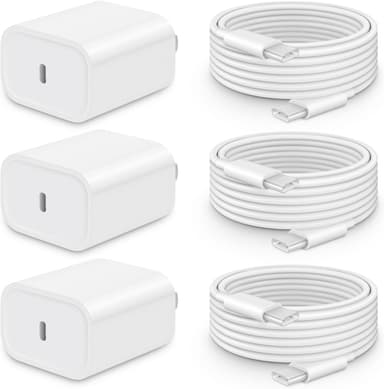 i Phone 17 16 15 Charger Fast Charging-20W USB C Power Brick with 6Ft Type C to C Cord for i Phone 17/17 Pro/17 Air/17 Pro Max/16/16 Pro/16 Plus/16 Pro Max/15 Series, i Pad Pro & More [3 Pack - Image 2