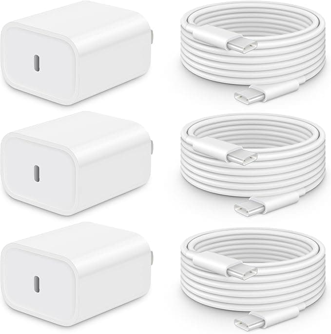 i Phone 17 16 15 Charger Fast Charging-20W USB C Power Brick with 6Ft Type C to C Cord for i Phone 17/17 Pro/17 Air/17 Pro Max/16/16 Pro/16 Plus/16 Pro Max/15 Series, i Pad Pro & More [3 Pack - Image 1