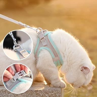 HIPVMES Cat Harness and Leash Set Soft Adjustable Escape Proof Cat Leash Breathable Comfortable Vest Easy to Wear Kitten/Small Dogs Harness for Outdoor Walking Yellow XS - Image 2
