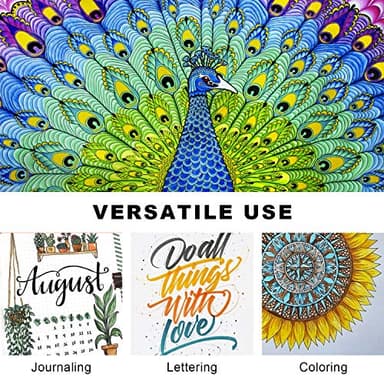 Piochoo Dual Brush Marker Pens,24 Colored Markers,Fine Point and Brush Tip for Kids Adult Coloring Books Bullet Journals Planners,Note Taking Coloring Writing - Image 5