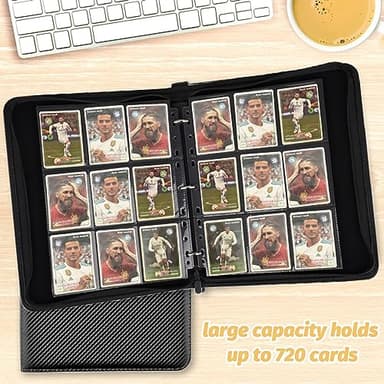 GERMUN 9 Pocket Card Binder, Premium Zip Trading Card Binder, 720 Double Sided Pocket PU Collection Binder, Collector Album, Card Folder for MTG, TCG, Sports Cards, (Black) - Image 6