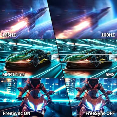 SANSUI 34-Inch Curved Gaming Monitor UWQHD 3440 x 1440 165Hz Curved 1500R - PIP/PBP, 1ms(MPRT), HDR, 300nits, sRGB 125%, DCI-P3 95%,FreeSync,HDMI x2,DP1.4 x2 (ES-G34C5 DP Cable Included) - Image 5