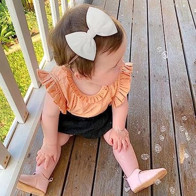 YanJie 3 Pcs Soft Headbands Baby Girls Nylon Headband with Hair Bow Hairbands Hair Accessories for Newborn Infant Toddler Kids - Image 7