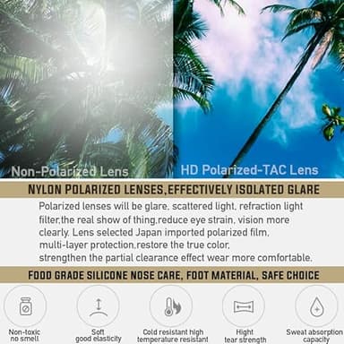 JULI Sports Polarized Sunglasses for Men Women Tr90 Rimless Frame for Running Fishing Golf Surf Driving(Brown) - Image 2