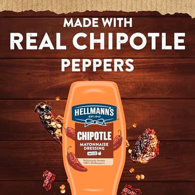 Hellmann's Mayonnaise Dressing 8 Count Mild Chipotle for Tacos, Grilled Chicken Sandwiches & More, with Real Ingredients & No Artificial Flavors, 11.5 oz - Image 6
