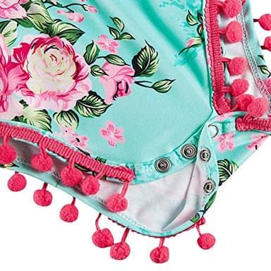 BFUSTYLE Pink Floral Rompers for Baby Girls Niece Kids Elastic Slim Fit Playsuit Fall Autumn Street Party Flower Jumpsuit 6-12 Months - Image 4