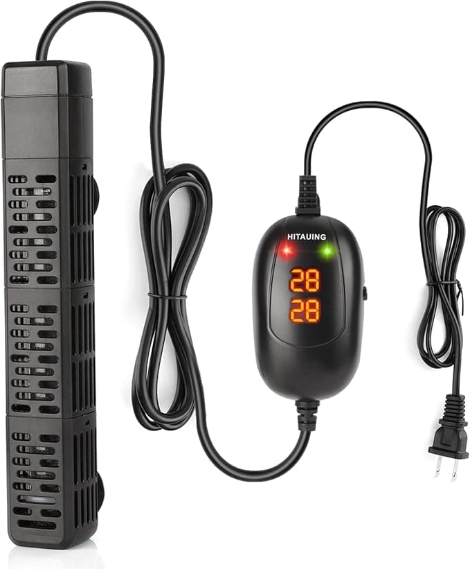 HiTauing Aquarium Heater, 50W/100W/200W/300W/500W Submersible Fish Tank Heater with Over-Temperature Protection and Automatic Power-Off When Leaving Water for Saltwater and Freshwater - Image 1