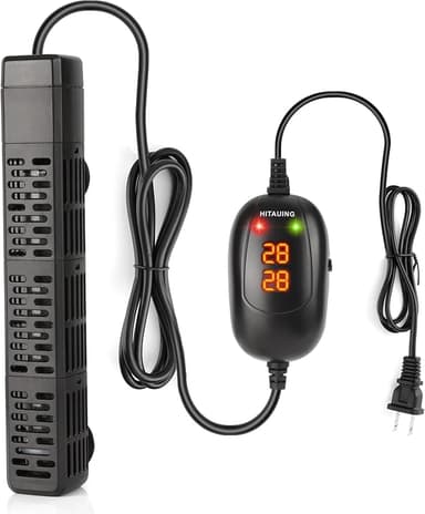 HiTauing Aquarium Heater, 50W/100W/200W/300W/500W Submersible Fish Tank Heater with Over-Temperature Protection and Automatic Power-Off When Leaving Water for Saltwater and Freshwater - Image 1