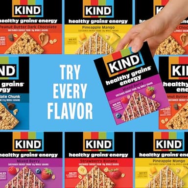 KIND Healthy Grains Energy® Bars 30ct Variety Pack, Dark Chocolate Chunk, Peanut Butter Dark Chocolate, and Mixed Berry, 18-21g Whole Grains, Made with Super Grains, Gluten Free Snacks - Image 3
