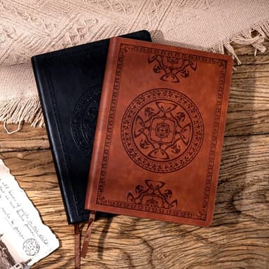 2 Pack Leather Vintage Journal for Men Soft Cover Lined Pages Notebook 180 Lay Flat for Writing Travel Diary, 5.7'' x 8.3'', Black, Brown - Image 3