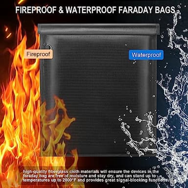 yaokvide Large Faraday Bags- 5 Pack Faraday Cages for Laptops & Tablets & Phones & Car Keys, Faraday Key Fob Protector, Fireproof & Waterproof Anti-theft Signal Blocking Pouch - Image 3