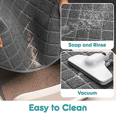 Conlun Cat Litter Mat Litter Trapping Mat, 35" x 23" Premium Durable PVC Grid Mesh with Scatter Control, Non-slip, Less Waste Cat Litter Box Mat, Soft on Kitty’s Paws, Urine Waterproof - Image 5