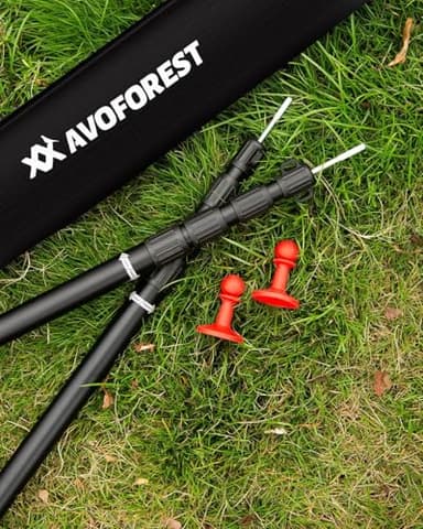 Tarp Poles Heavy Duty Adjustable, AVOFOREST Aviation Aluminum 8.7FT Tent Poles Lengthen and Thicken with Protection Cap Awning Poles Set of 4 for Hiking - Image 7