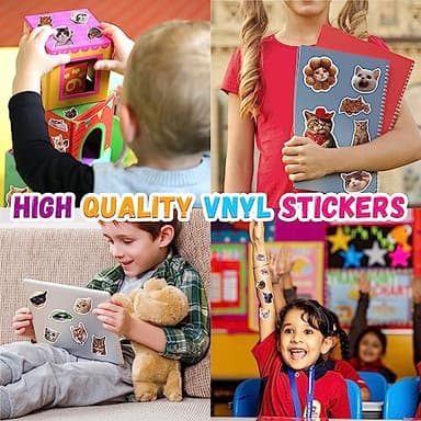 100 Pcs Cute Cat Stickers for Kids, Waterproof for Kids,Vinyl for Water Bottle,Laptop,Phone,Skateboard Stickers for KidsTeens Girls and Boys - Image 3