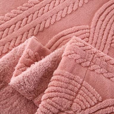 PU MEI Sherpa Throw Blanket for Couch Sofa 90”*80”- Fleece 3D Tufted Fuzzy Soft Cozy Blanket for Bed, Thick Warm Blanket for All Seasons, (Pink, 80"*90") - Image 5