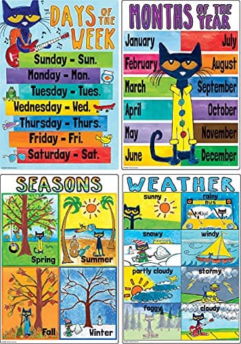 Teacher Created Resources Pete The Cat® Early Learning Small Poster Pack (EP62002), 11.00" x 15.00" - Image 3