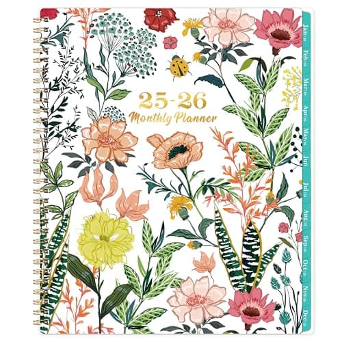 2025-2026 Monthly Planner/Calendar - Jul 2025 - Dec 2026, 18 Monthly Planner 2025-2026, 9’’ x 11'', Academic Planner with Tabs, 2-sided Pockets, Twin-wire Biding, Holidays, Notes Pages, Julian Dates - Image 1