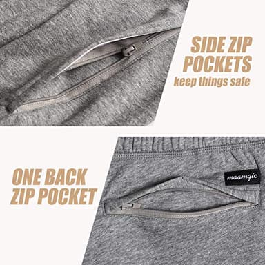 maamgic Mens Athletic Gym Shorts 5.5" Elastic Waist Casual Pajama Pocket Jogger Men Workout Short Pants Light Grey Shorts Medium - Image 3