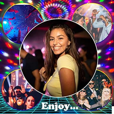 memzuoix Disco Ball Dj Strobe Light with 6 Colors, Sound Activated Big-Size Magic Stage Party Light with Remote Control, Halloween Decorations Bar Wedding Home Club (7'' Big Size) - Image 5