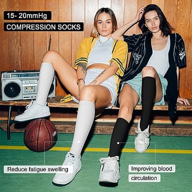 Iseasoo 4 Pairs Compression Socks for Women Circulation-Best Support for Nurses,Running,Athletic,Travel S-M - Image 3