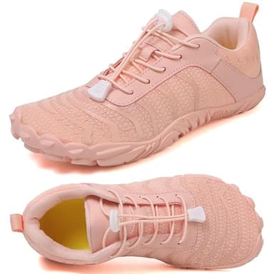 Barefoot Shoes Men Women Minimalist Shoes Zero Drop Workout Cross-Trainer Hiking Water Wide Toe Box Grounded Footwear Weightlifting Walking Lotus Pink - Image 1