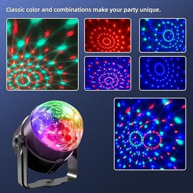 Yiixuyo - 2-Piece Set of Party Lights, Voice Controlled Flash with Remote Control, Disco Ball Lights, Family Room Parties, Wedding Bars, KTV Karaoke/New Year's Eve Halloween Christmas Decorations. - Image 6