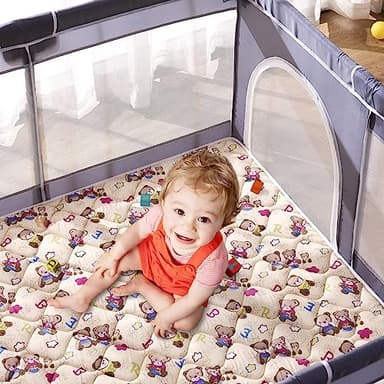 Baby Play Mat - 79" X 71",Premium Thicker Foam One-Piece Crawling Mat, Machine Washable, Extra Large Anti-Slip Activity Playmat for Babies, Toddlers & Infants - Image 8