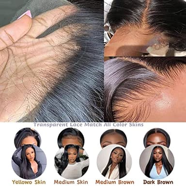 Dasollak 13x6 Straight Lace Front Wigs - Human Hair HD Transparent Lace Frontal Wigs for Black Woman - Brazilian Lace Frontal Wigs - Glueless Wigs - Pre Plucked Natural Color - 24 Inch - Image 4