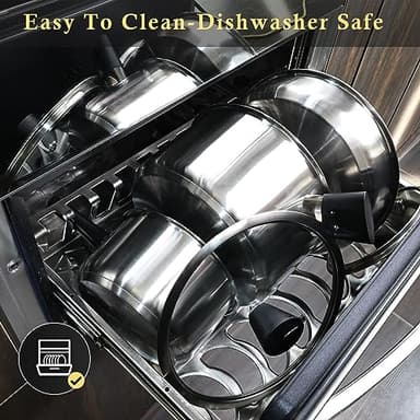 Meythway 𝐔𝐏𝐆𝐑𝐀𝐃𝐄 Stainless Steel Pots and Pans Set Non Toxic, 6PCs Kitchen Cookware Sets with Stay-Cool Handles, Non-Stick, Dishwasher Safe&Compatible with All Stovetops(Gas,Electric&Induction) - Image 7