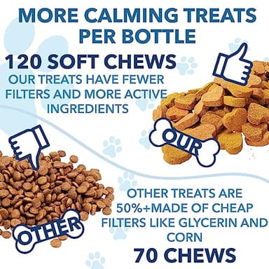 Hemp Calming Chews for Dogs with Anxiety and Stress - Anxiety Relief Chews for Storms, Fireworks, Thunder, Barking, Separation - Valerian, L-Tryptophan, Hemp Oil - Peking Duck- 120 Dog Calming Treats - Image 6