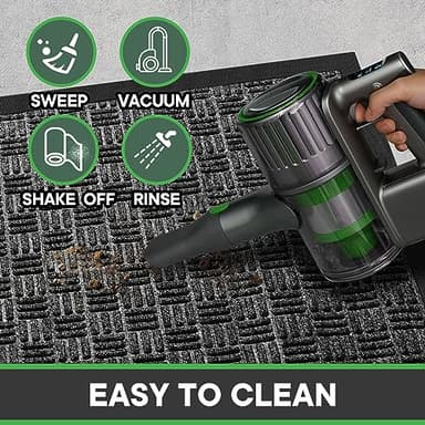 Mibao Front Door Mat, Heavy Duty Durable Welcome Mat for Outdoor Indoor, Dirt Trapper Waterproof Super Absorbent Door Mat for Entryway Outside Patio Porch, 73" x 46", Gray - Image 4