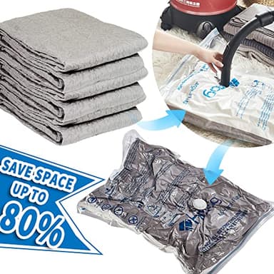 HIBAG Vacuum Storage Bags, 30-Pack Space Saver Vacuum Storage Bags, Vacuum Seal Bags for Clothing, Clothes, Comforters and Blankets (30C) - Image 2