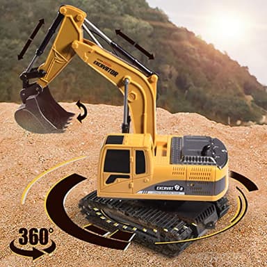Onadrive Construction Excavator Toy - Kids Toy Engineering Digger Truck, Remote Control Rechargable Hydraulic Car for 3 4 6 7 8 Year Old Boys Girls, Educational Toys for Kids & Children - Image 3