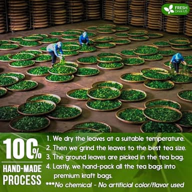 FreshDrinkUS, Premium 135 Senna Leaf Tea Bags for Constipation, Supports Your Cardiovascular System, 100% Natural & Pure. Loose Leaf Senna Herbal Tea, Made with Natural Material Tea Bags. Non GMO, No Sugar/ Caffeine/ Gluten, Vegan. - Image 7