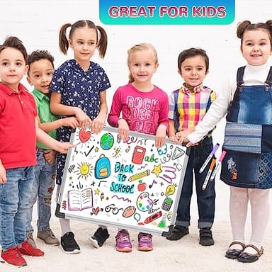 Monthly Calendar Whiteboard Dry Erase Cork Board Combination for Wall, 24"x18" Magnetic Dry Erase Board, Double-Sided White Board, Portable Board for Office, Kitchen, Planning, Memo, School, Home - Image 2