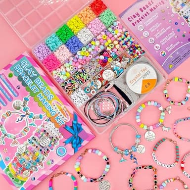 leitait Girls Toys Bracelet Making Kit -3400pcs Charm Jewelry Making Kit Supplies,Unicorn/Mermaid Crafts Birthday Christmas Gifts for Girls Ages 5 6 7 8 9 10 11 12 Years Old - Image 2