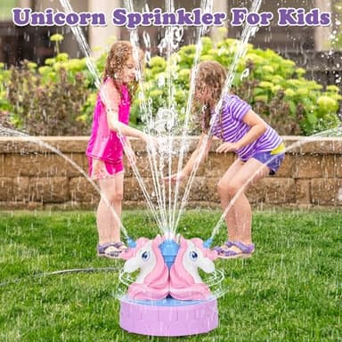 Sprinkler for Kids Outdoor Water Toys: Backyard Spinning Unicorn Toddler Sprinkler Toy - Summer Outside Toys for 18M+ Splashing Fun Toy Ages 3 4 5 6 7 8 Year Old Boys Girls Gifts - Image 2