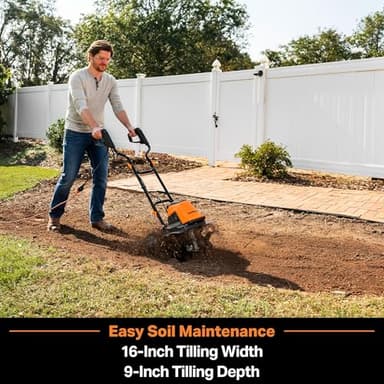 LawnMaster TE1016M Electric Tiller 12-Amp, 16-Inch - Image 3