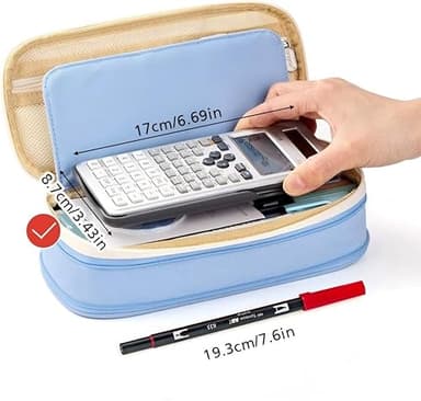 EASTHILL Big Capacity Pencil Pen Case Office College School Large Storage High Capacity Bag Pouch Holder Box Organizer Light Blue - Image 6
