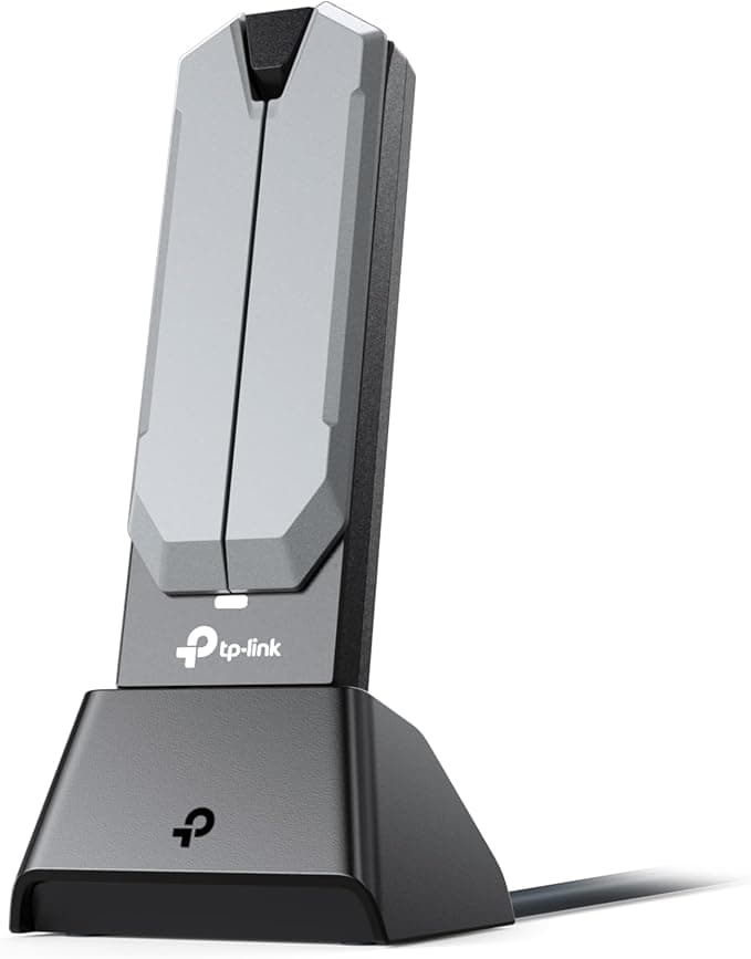 TP-Link BE6200 Tri-Band Wi-Fi 7 Wireless USB 3.0 Adapter Archer TBE401UH | WiFi Adapter for Desktop PC | Supports Windows 11,10 | 2 x High Gain Antennas | 6GHz, 4K-QAM, 160MHz, WPA3 | Secure by Design - Image 1